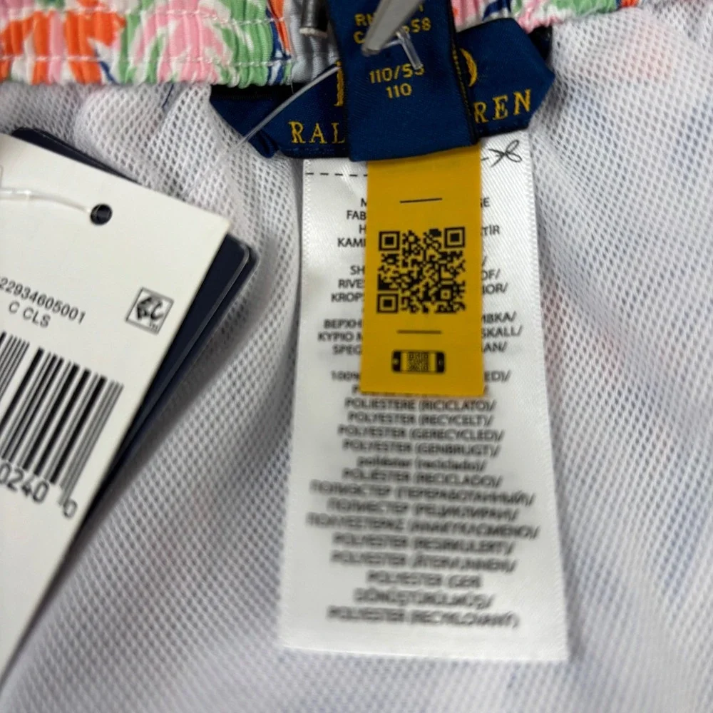 Polo Ralph Lauren Boys 4 Multi Print Swim Trunk New Tropical Floral Seahorse